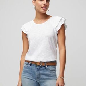 White House Black Market Ruffle Sleeve Top